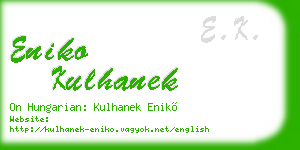 eniko kulhanek business card